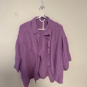 Anthropologie Lavender Linen Shirt (Hard to Find)